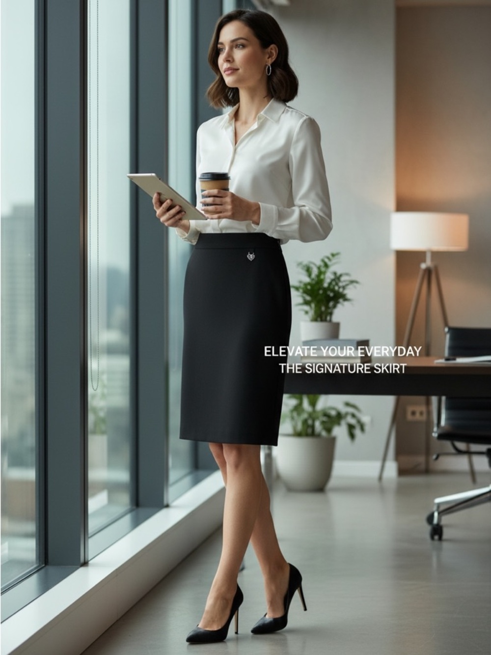 Signature Black Pencil Skirt - Sleek Office Staple